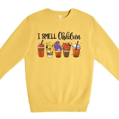 I Smell Children Halloween Funny Witches Coffee Latte Meaningful Gift Premium Crewneck Sweatshirt