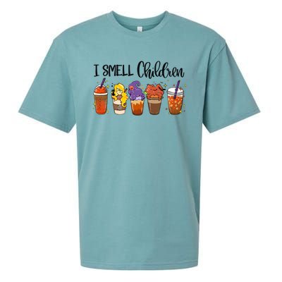 I Smell Children Halloween Funny Witches Coffee Latte Meaningful Gift Sueded Cloud Jersey T-Shirt