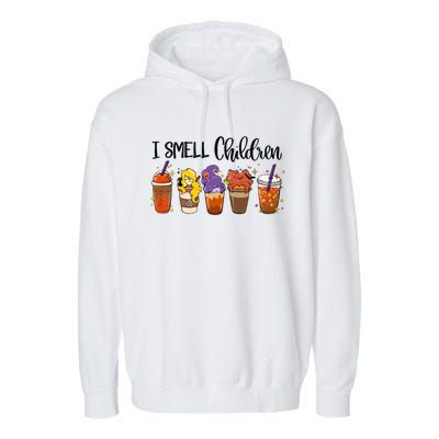 I Smell Children Halloween Funny Witches Coffee Latte Meaningful Gift Garment-Dyed Fleece Hoodie