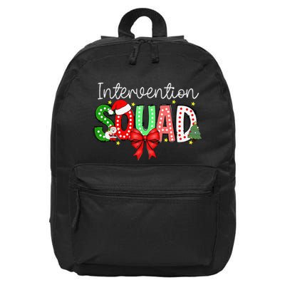 Intervention Squad Christmas Early Intervention Teacher Xmas 16 in Basic Backpack