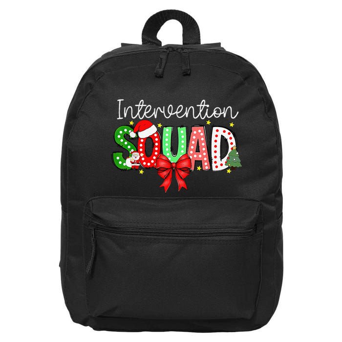 Intervention Squad Christmas Early Intervention Teacher Xmas 16 in Basic Backpack