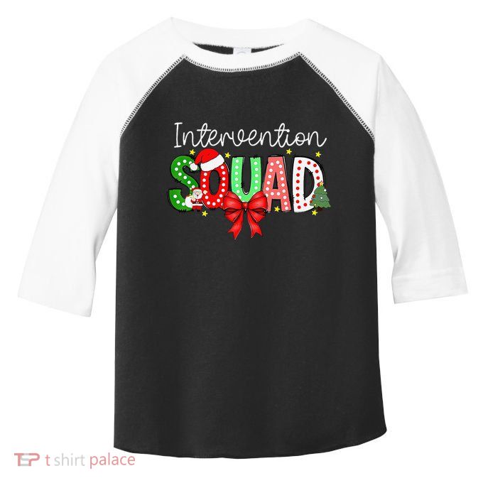 Intervention Squad Christmas Early Intervention Teacher Xmas Toddler Fine Jersey T-Shirt