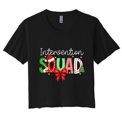 Intervention Squad Christmas Early Intervention Teacher Xmas Crop Top