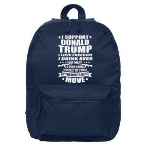 I Support Donald Trump I Love Freedom I Drink Beer 16 in Basic Backpack