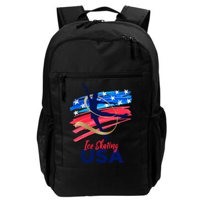Ice Skating Dance Gift Support The Team Gift Funny Usa Flag Gift Backpack