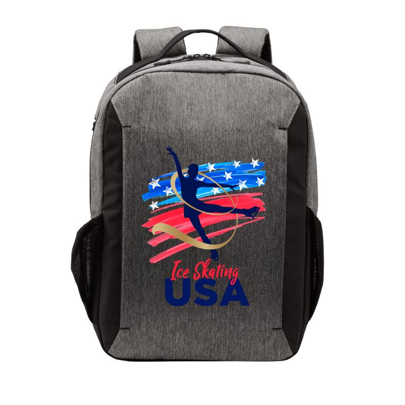 Ice Skating Dance Gift Support The Team Gift Funny Usa Flag Gift Vector Backpack
