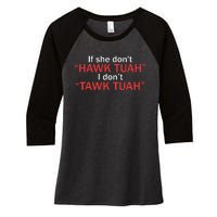 If She Dont Hawk Tuah I Dont Tawk Tuah Women's Tri-Blend 3/4-Sleeve Raglan Shirt