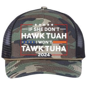 If She Dont H.A.W.K T.U.A.H I Dont Wanna Talk Tuha Retro Rope Trucker Hat Cap