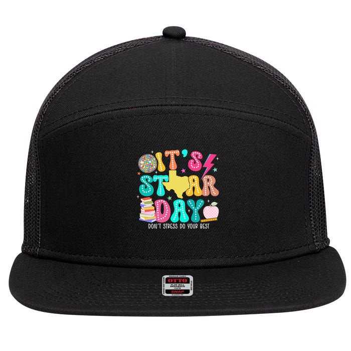 It's Staar Day Testing Day Exam Teachers State 7 Panel Mesh Trucker Snapback Hat