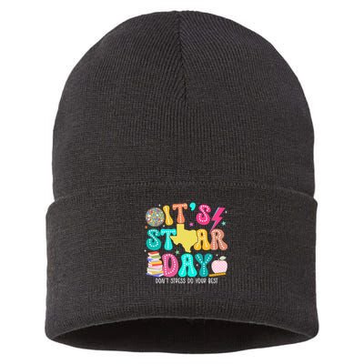 It's Staar Day Testing Day Exam Teachers State Sustainable Knit Beanie