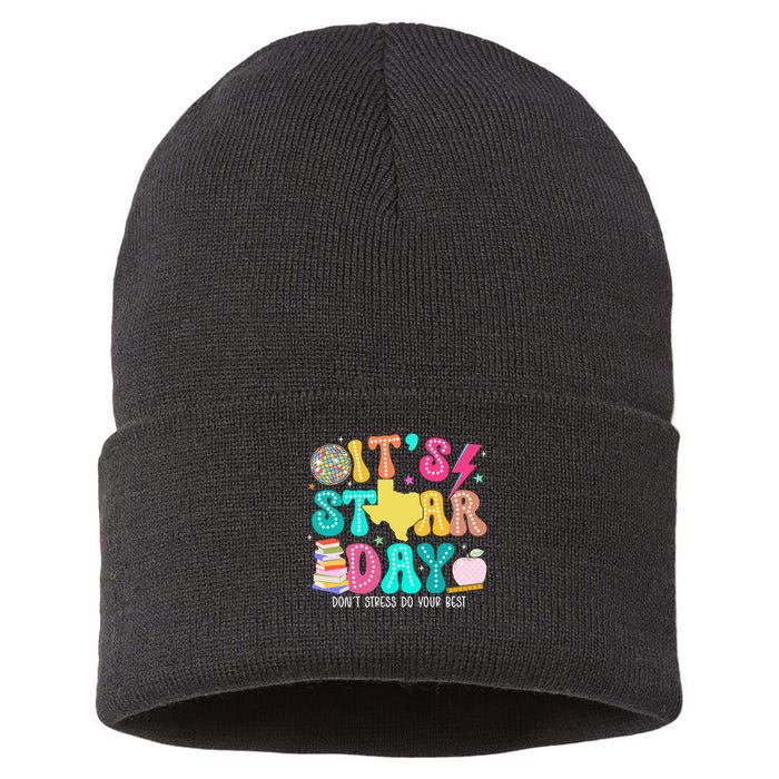 It's Staar Day Testing Day Exam Teachers State Sustainable Knit Beanie