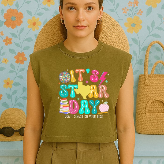 It's Staar Day Testing Day Exam Teachers State Garment-Dyed Women's Muscle Tee