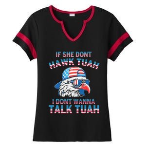 If She DonT Hawk Tuah I DonT Wanna Tawk Tuha Ladies Halftime Notch Neck Tee