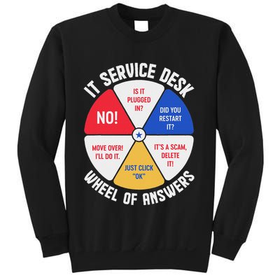 It Service Desk Wheel Of Answers Information Technology Sweatshirt