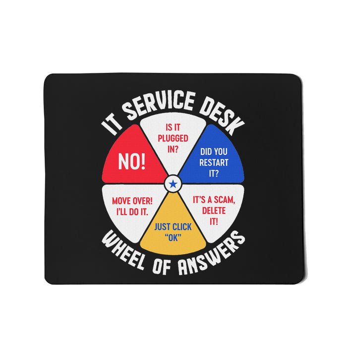 It Service Desk Wheel Of Answers Information Technology Mousepad