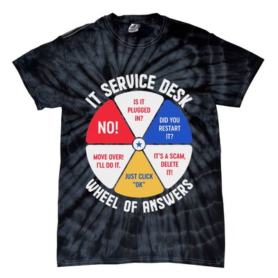 It Service Desk Wheel Of Answers Information Technology Tie-Dye T-Shirt