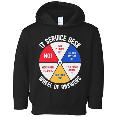 It Service Desk Wheel Of Answers Information Technology Toddler Hoodie