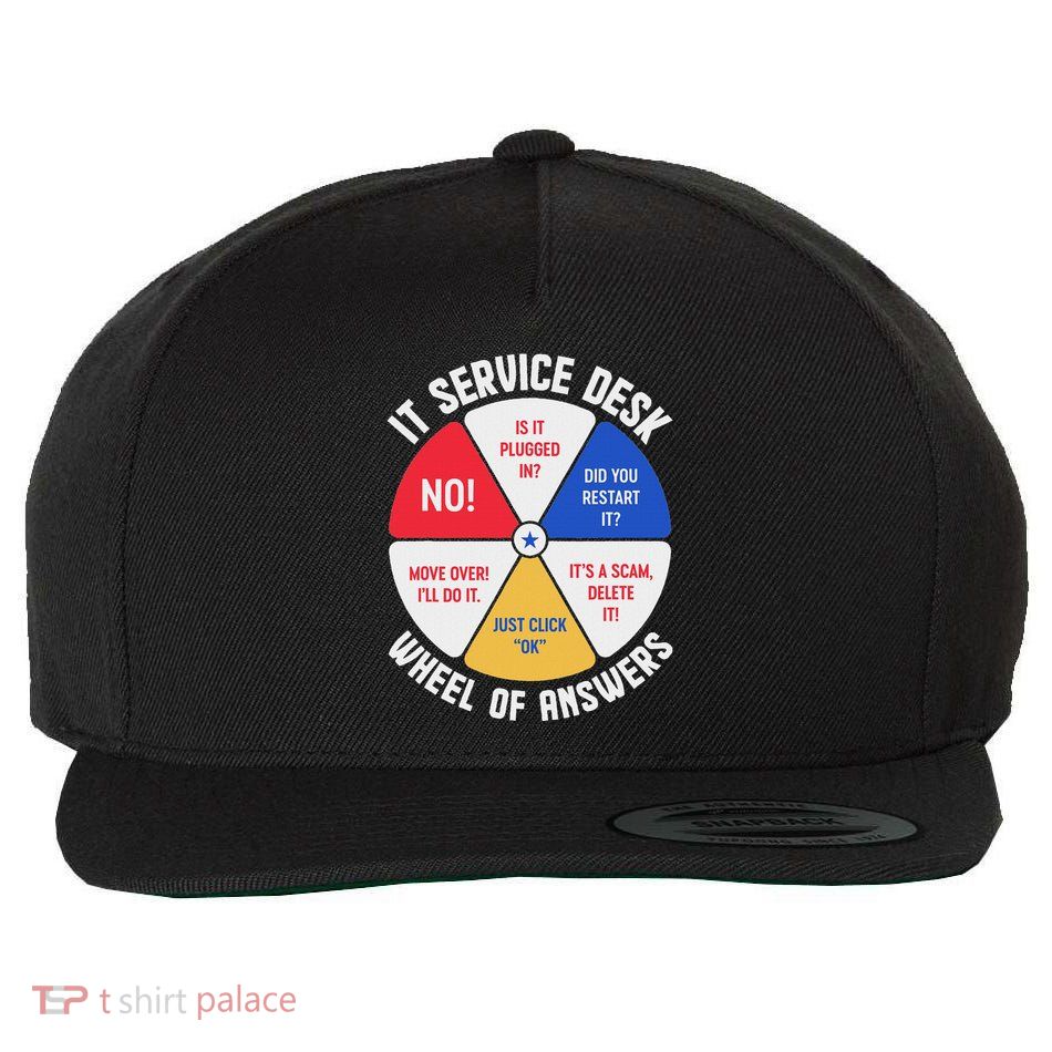 It Service Desk Wheel Of Answers Information Technology Wool Snapback Cap