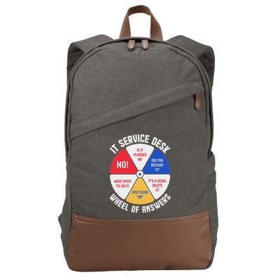 It Service Desk Wheel Of Answers Information Technology Cotton Canvas Backpack