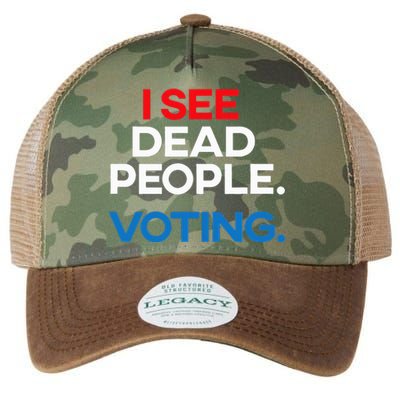 I See Dead People. Voting. Funny Election Legacy Tie Dye Trucker Hat