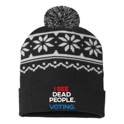 I See Dead People. Voting. Funny Election USA-Made Snowflake Beanie