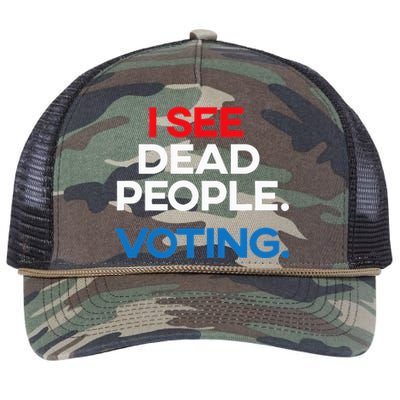 I See Dead People. Voting. Funny Election Retro Rope Trucker Hat Cap