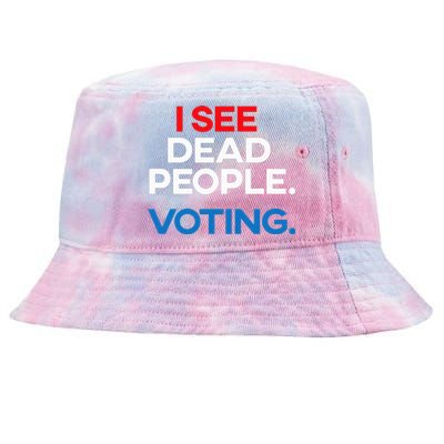 I See Dead People. Voting. Funny Election Tie-Dyed Bucket Hat