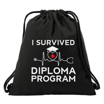 I Survived Diploma Programs Proud Diplomas Future Graduate Drawstring Bag