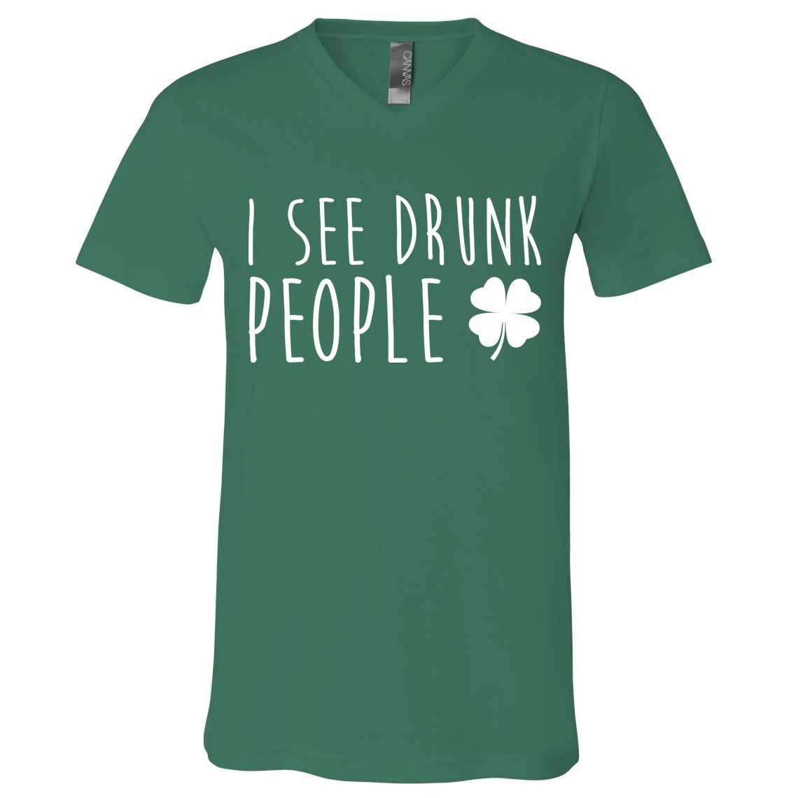 I See Drunk People Funny St Patrick's Day V-Neck T-Shirt