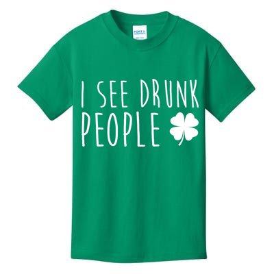 I See Drunk People Funny St Patrick's Day Kids T-Shirt