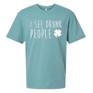 I See Drunk People Funny St Patrick's Day Sueded Cloud Jersey T-Shirt