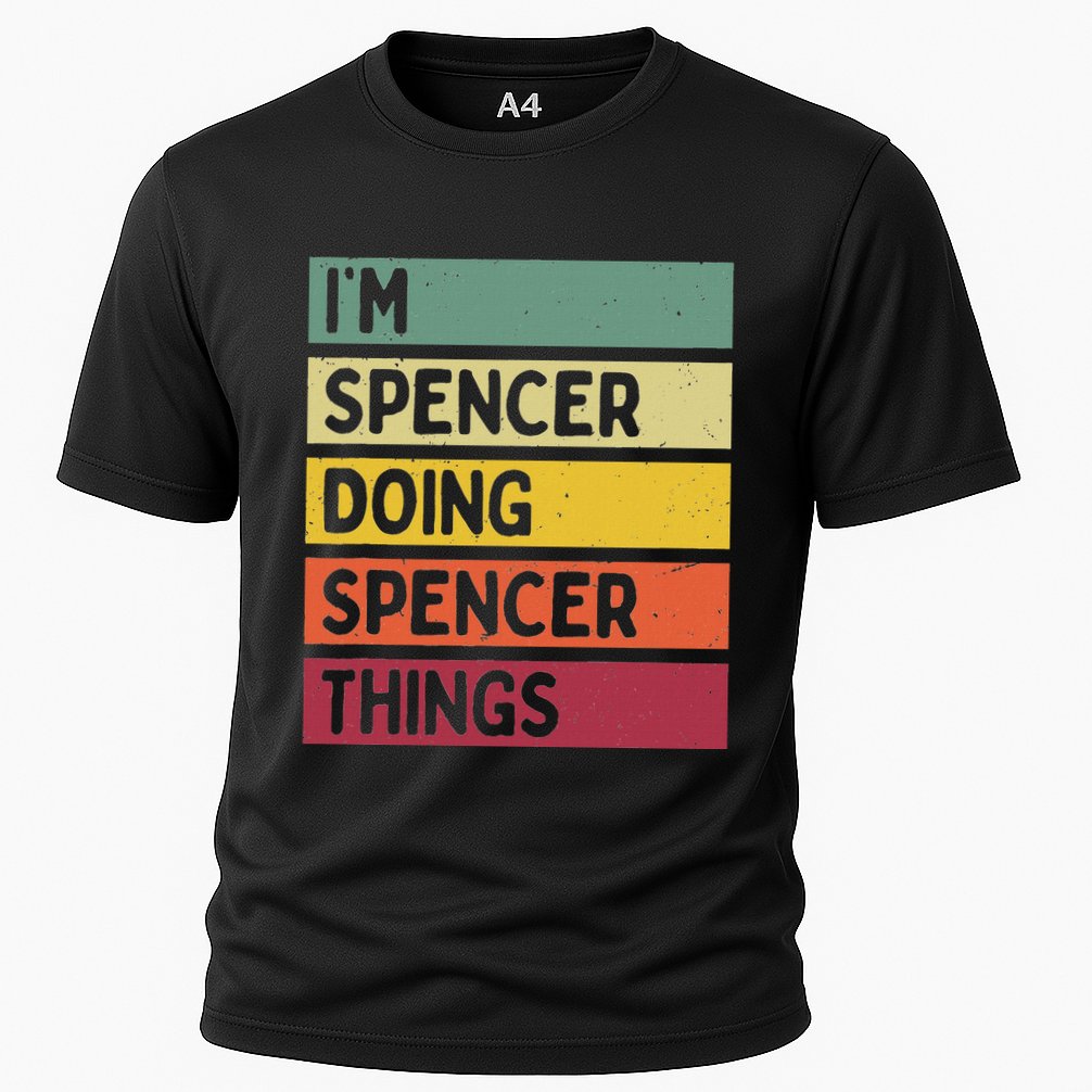 IM Spencer Doing Spencer Things Funny Personalized Quote Cooling Performance Crew T-Shirt