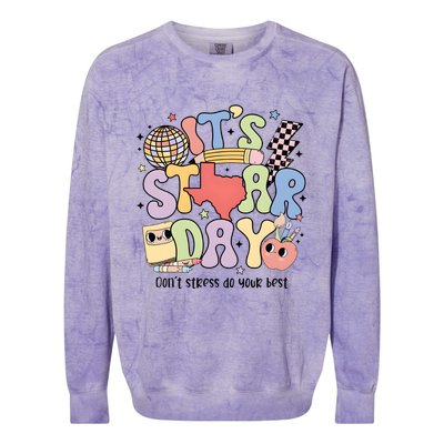 ItS Star Day DonT Stress Do Your Best State Exam Colorblast Crewneck Sweatshirt