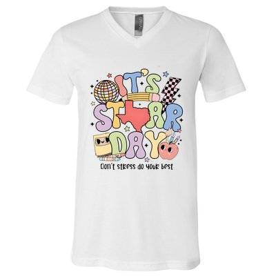 ItS Star Day DonT Stress Do Your Best State Exam V-Neck T-Shirt