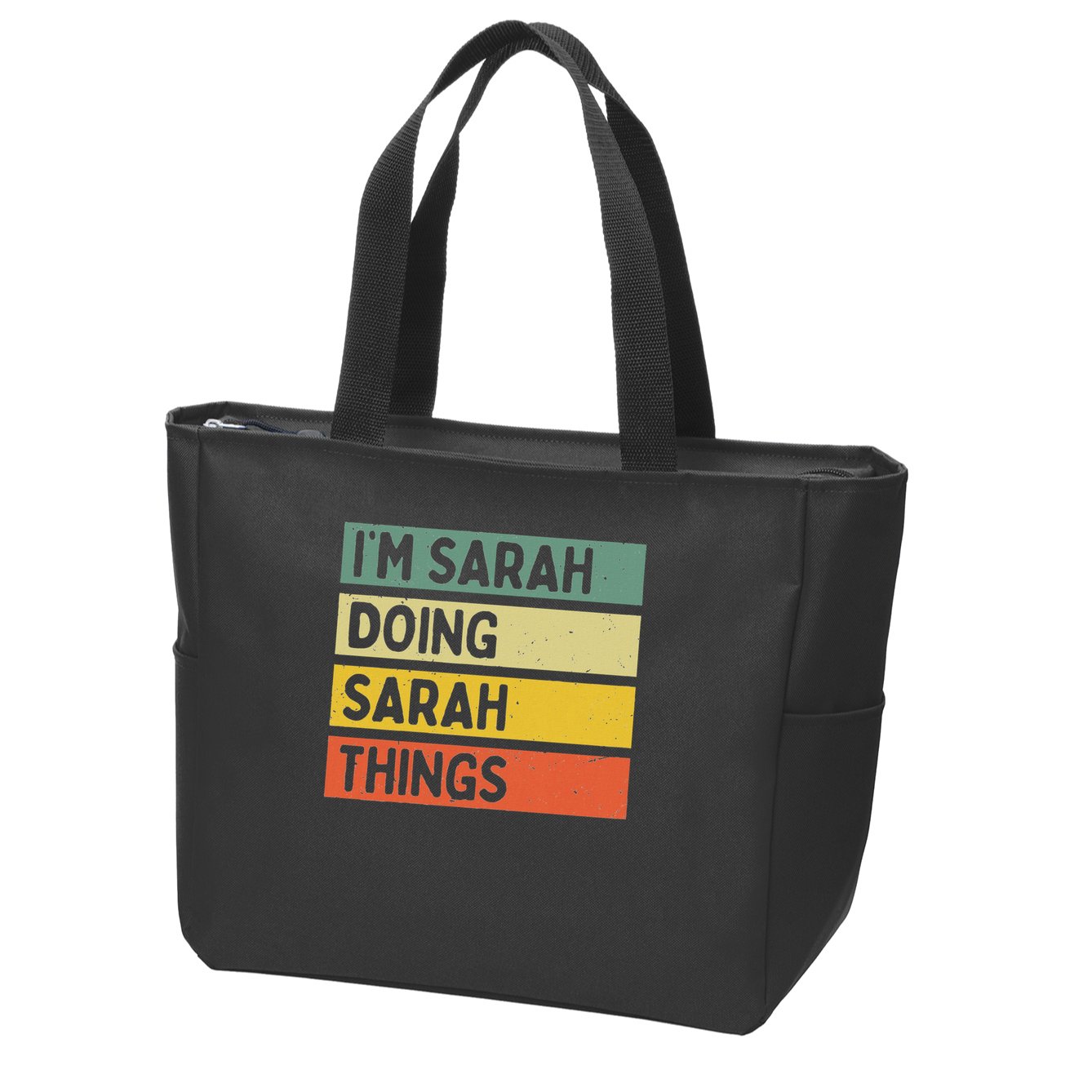 I'm Sarah Doing Sarah Things Funny Personalized Quote Zip Tote Bag