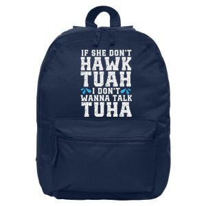 If She Dont Hawk Tuah I Dont Wanna Talk Tuha Hawk Tush Premium 16 in Basic Backpack