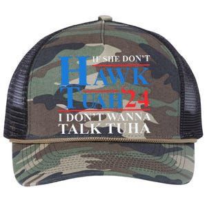 If She Dont Hawk Tuah I Dont Wanna Talk Tuha Meme Hawktuah Retro Rope Trucker Hat Cap