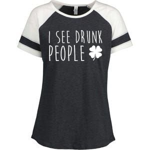 I See Drunk People Funny St Patricks Day Enza Ladies Jersey Colorblock Tee