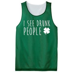 I See Drunk People Funny St Patricks Day Mesh Reversible Basketball Jersey Tank