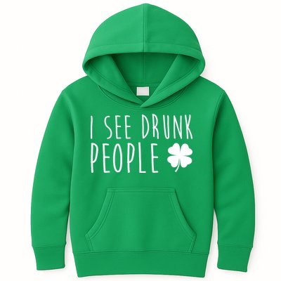 I See Drunk People Funny St Patricks Day Kids Hoodie
