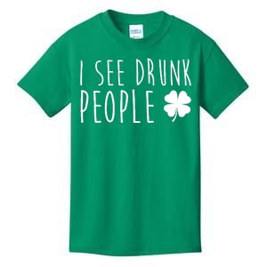 I See Drunk People Funny St Patricks Day Kids T-Shirt