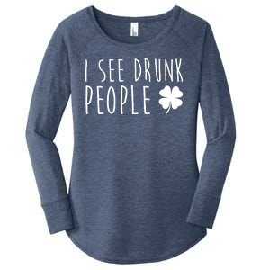 I See Drunk People Funny St Patricks Day Women's Perfect Tri Tunic Long Sleeve Shirt