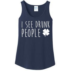 I See Drunk People Funny St Patricks Day Ladies Essential Tank