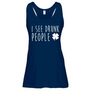 I See Drunk People Funny St Patricks Day Ladies Essential Flowy Tank