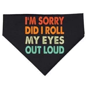 Im Sorry Did I Roll My Eyes Out Loud Funny Sarcastic Retro USA-Made Doggie Bandana