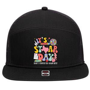 Its Staar Day Dont Stress Do Your Best Test Day Groovy 7 Panel Mesh Trucker Snapback Hat