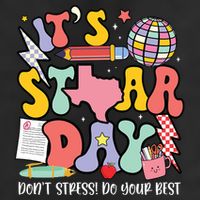 Its Staar Day Dont Stress Do Your Best Test Day Groovy 7 Panel Mesh Trucker Snapback Hat