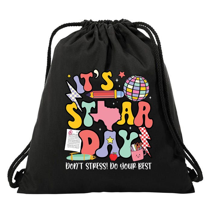 Its Staar Day Dont Stress Do Your Best Test Day Groovy Drawstring Bag