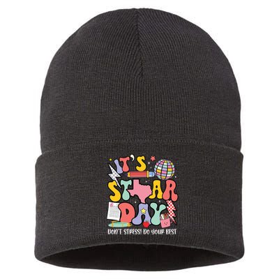 Its Staar Day Dont Stress Do Your Best Test Day Groovy Sustainable Knit Beanie