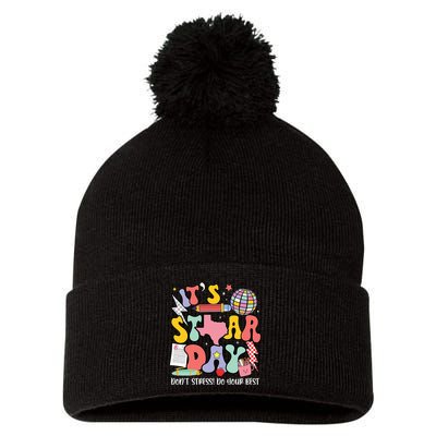Its Staar Day Dont Stress Do Your Best Test Day Groovy Pom Pom 12in Knit Beanie